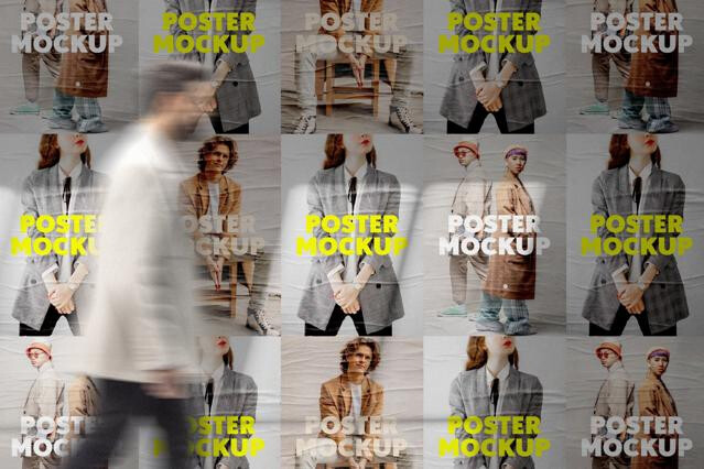 Wheat-Pasted Posters Mockup