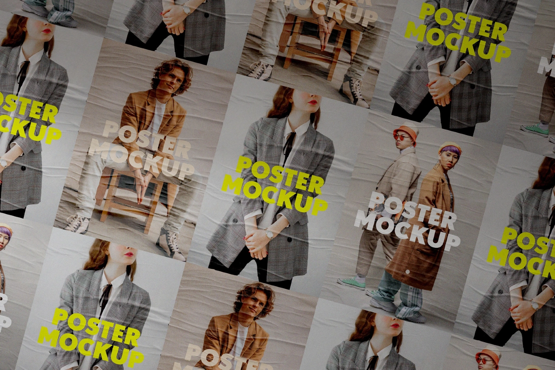 Poster Wall Mockup with Extras