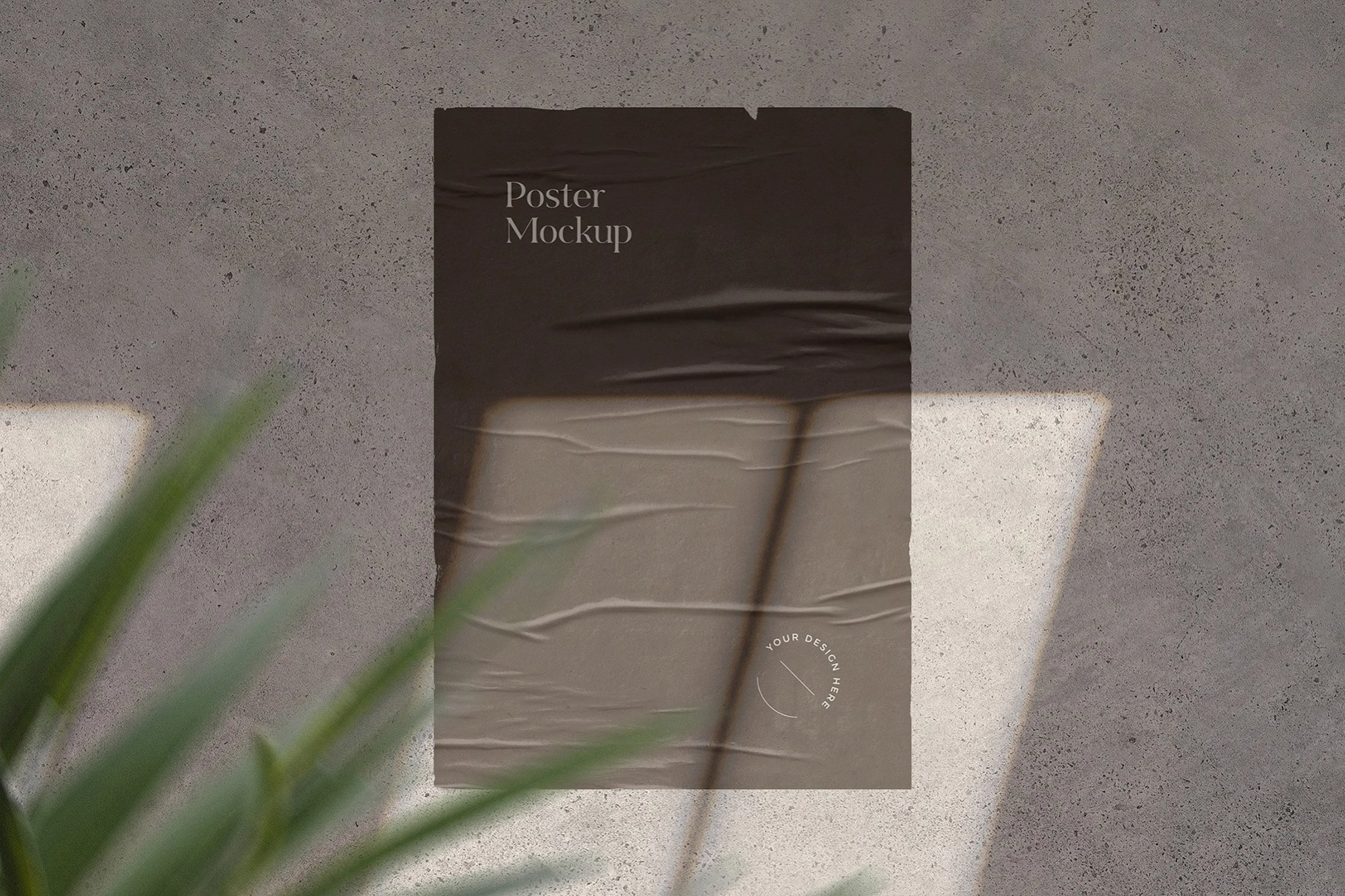 Vertical Glued Poster Mockup