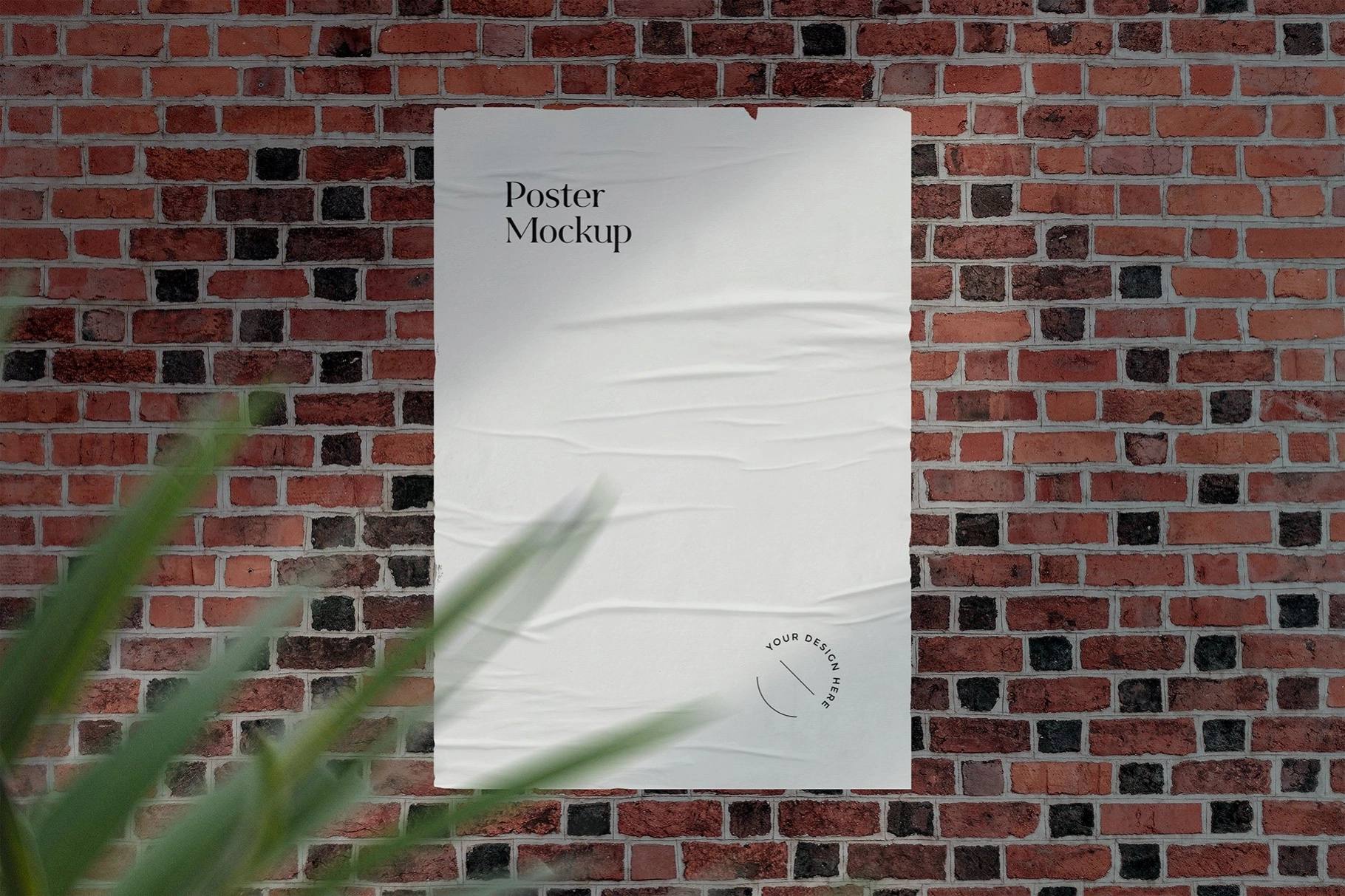 Vertical Glued Poster Mockup