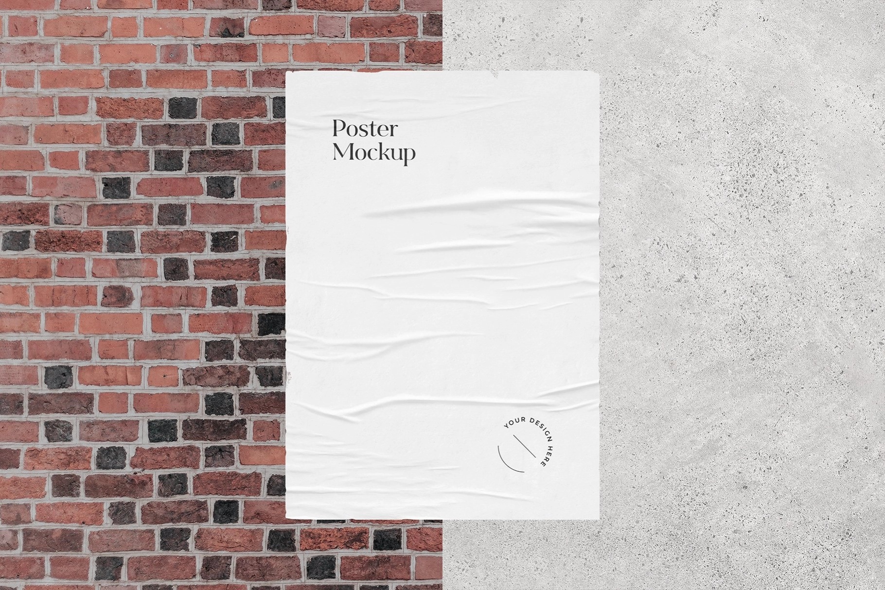 Vertical Glued Poster Mockup