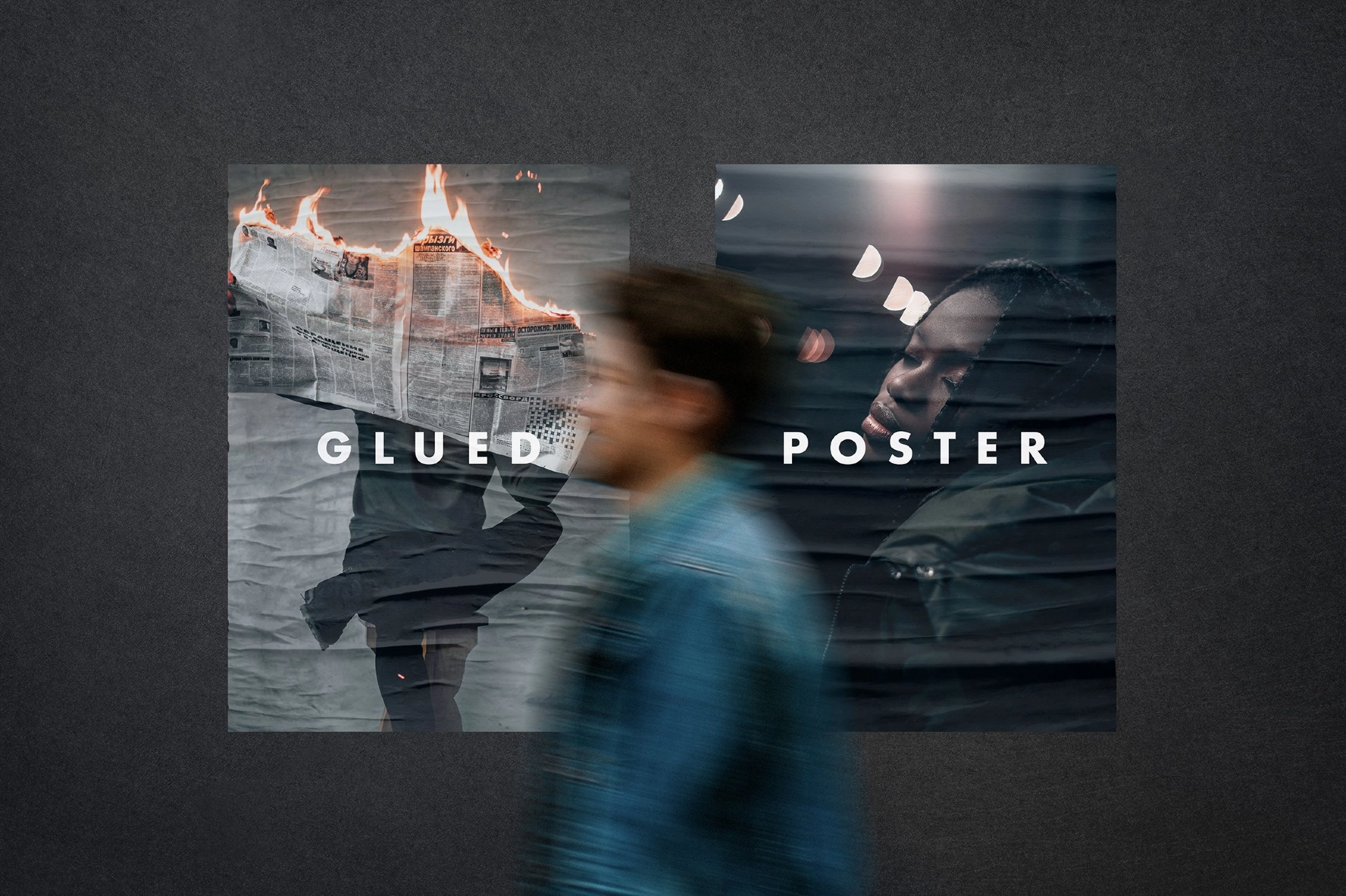 Glued Poster Mockup
