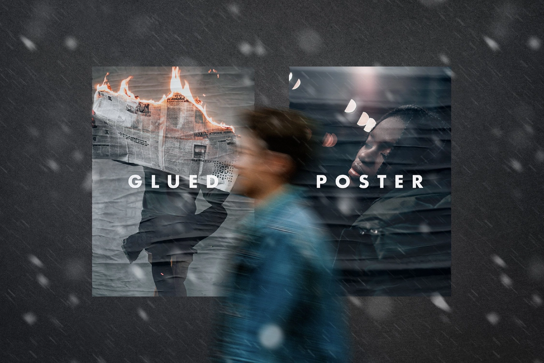 Glued Poster Mockup
