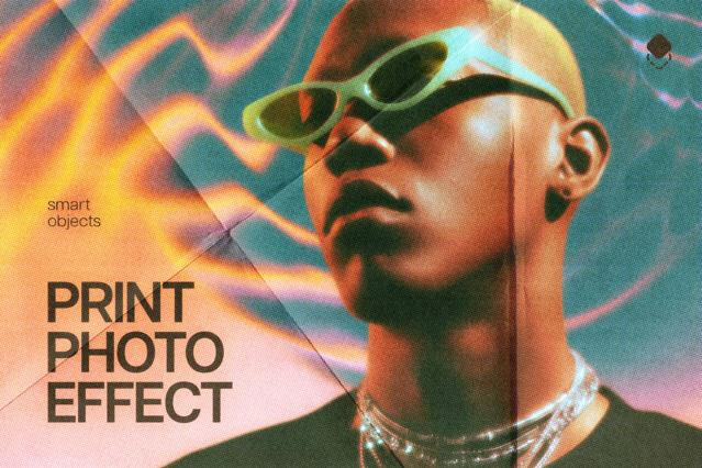 Halftone Print Photo Effect