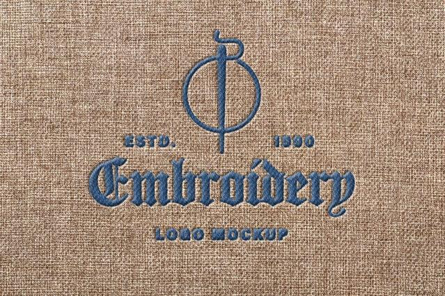 Realistic Embroidery Logo Mockup