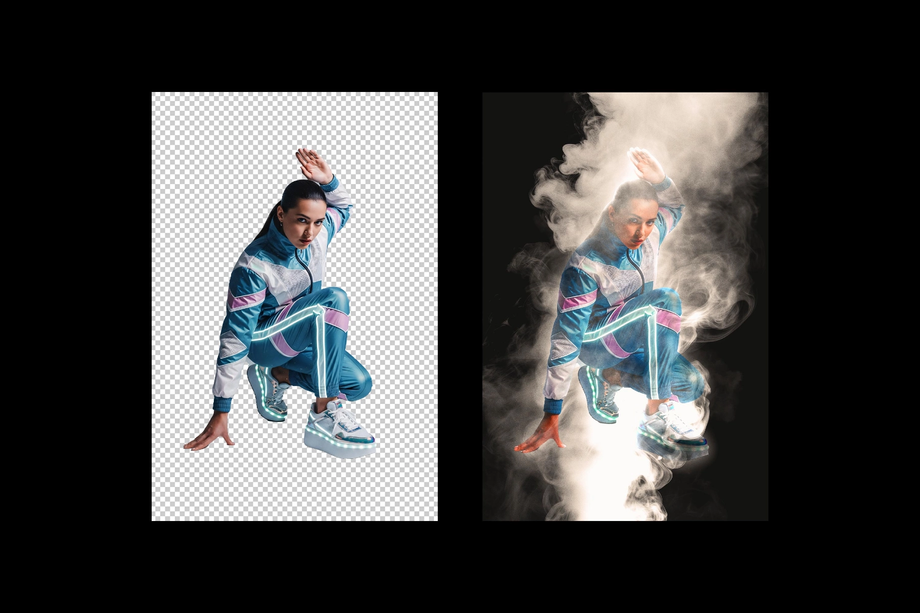 Vertical Smoke Cloud Photo Effect