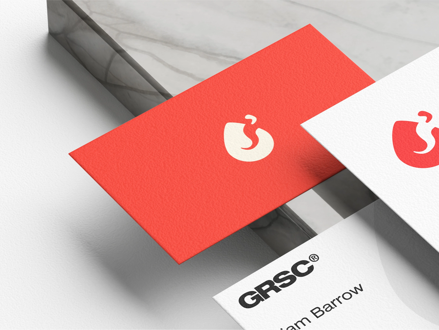 Letterhead Business Card with Marble Mockup