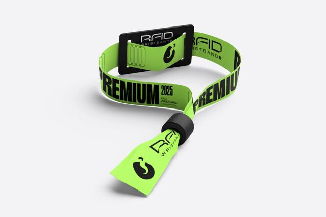 RFID Wristband Mockup Back Half Side View