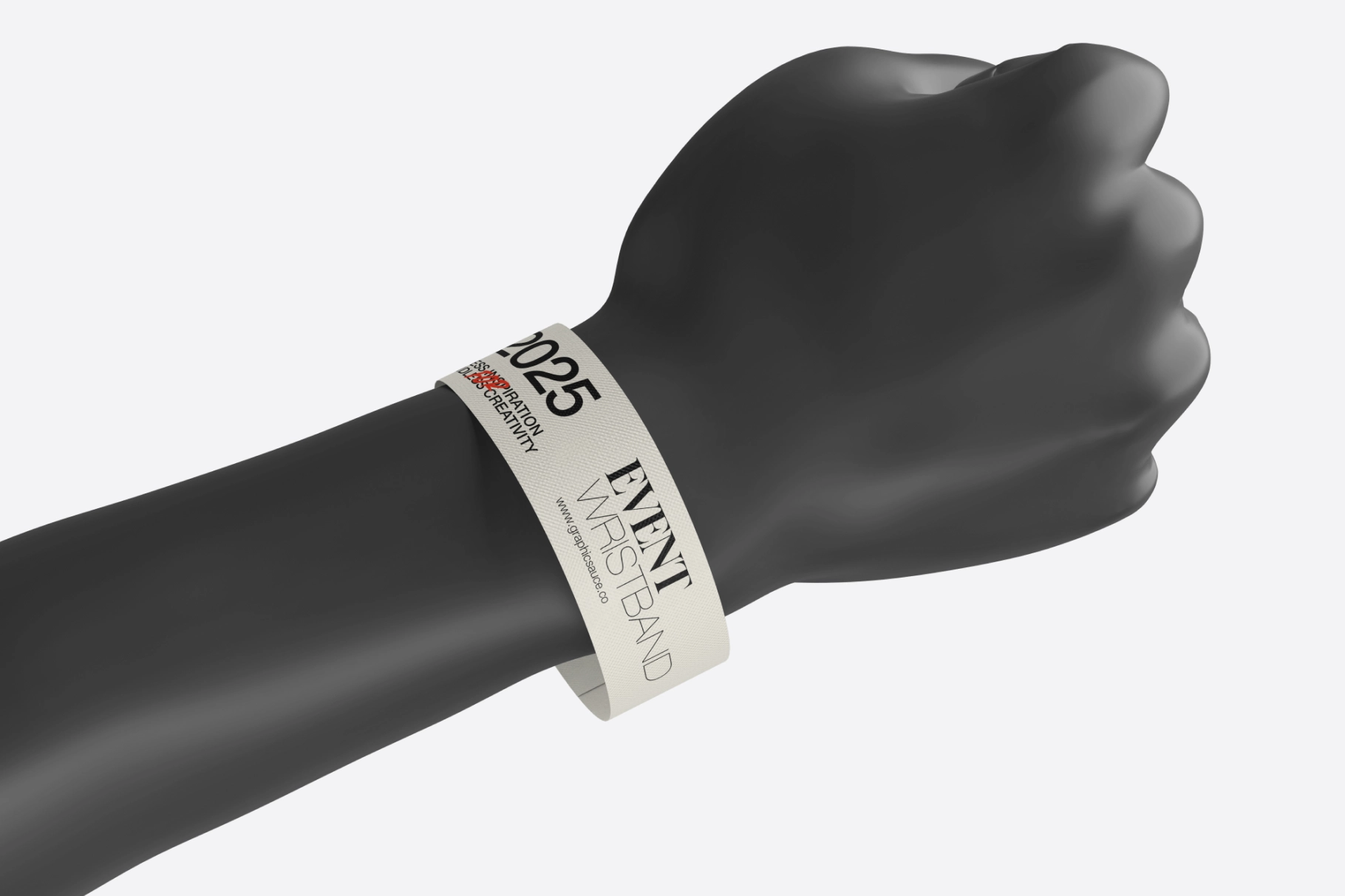 Paper Wristband Mockup Low Angle View