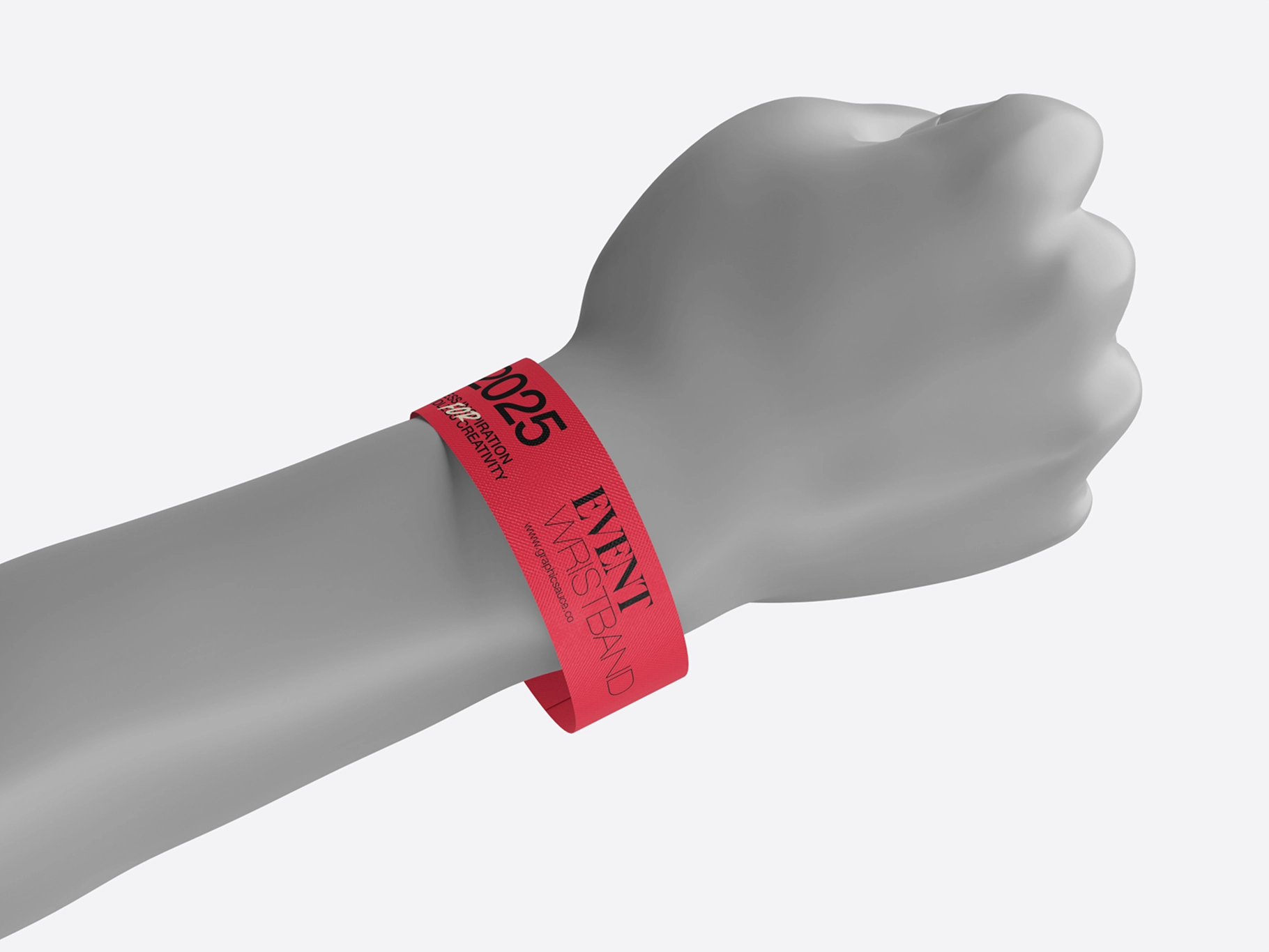 Paper Wristband Mockup Low Angle View