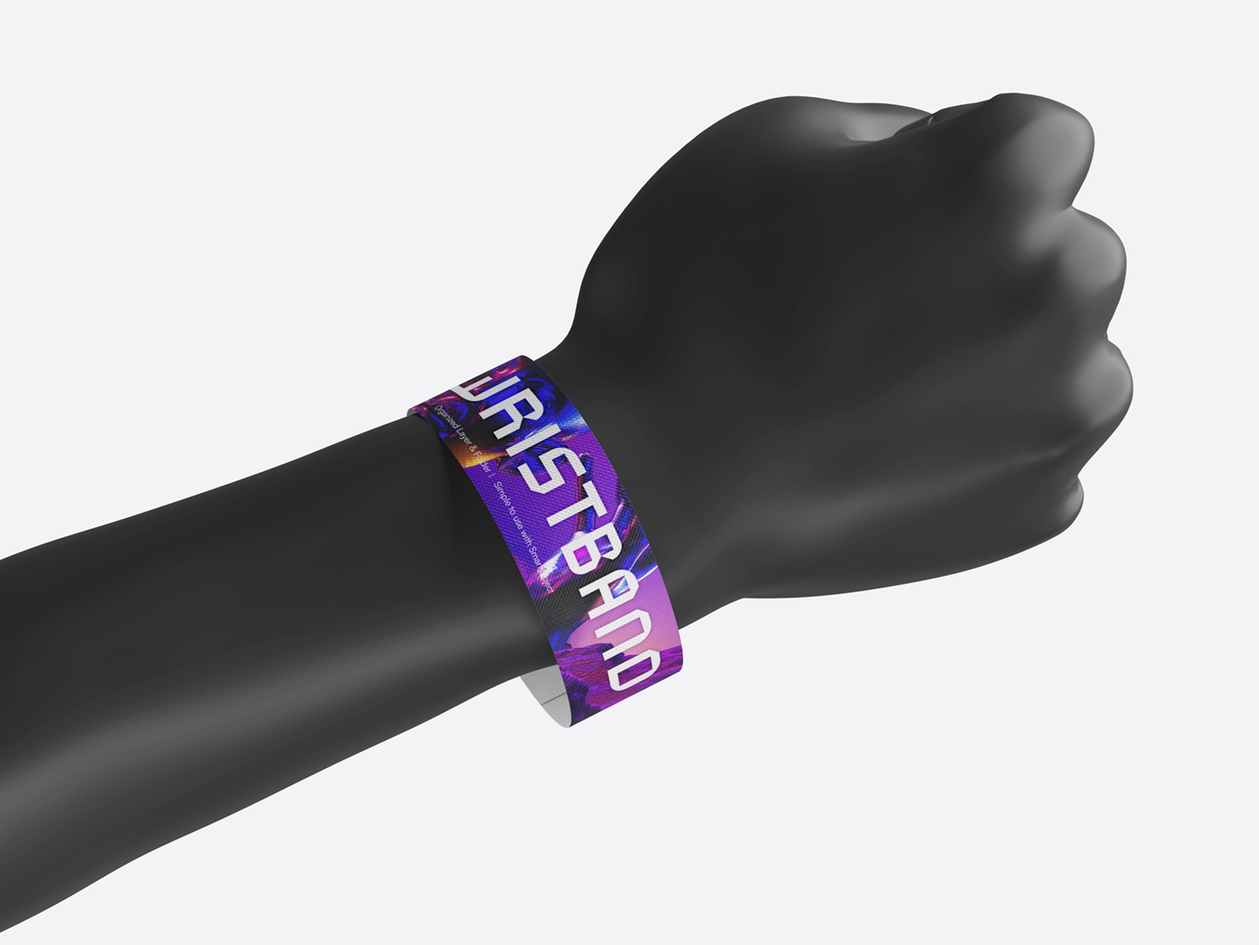 Paper Wristband Mockup Low Angle View