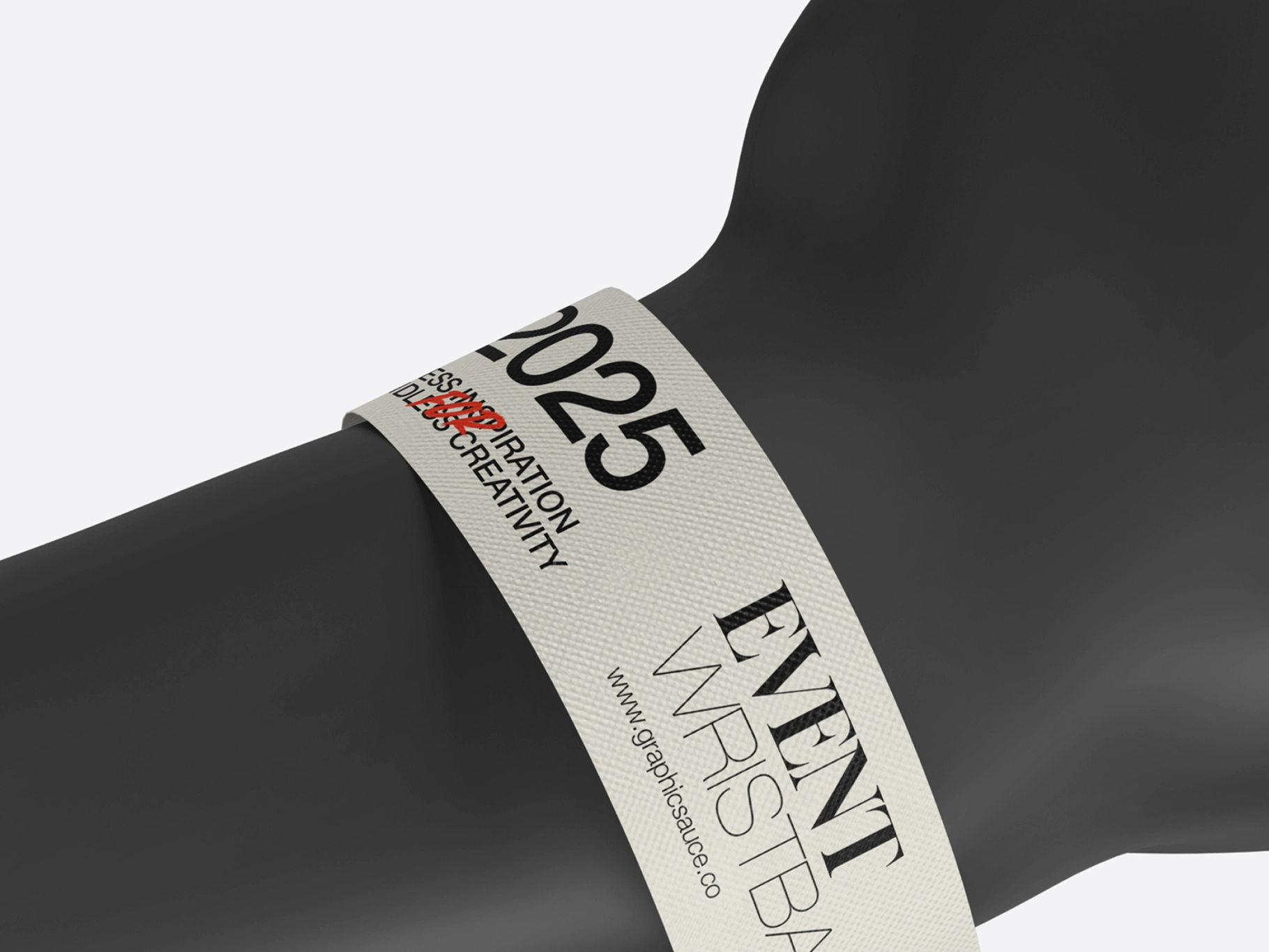 Paper Wristband Mockup Low Angle View