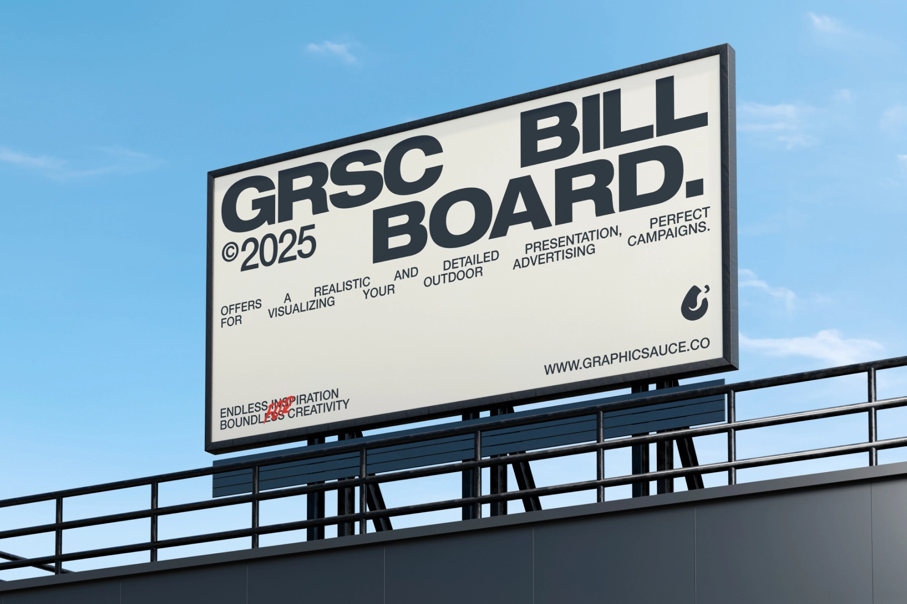 Building Billboard Mockup Low Angle View