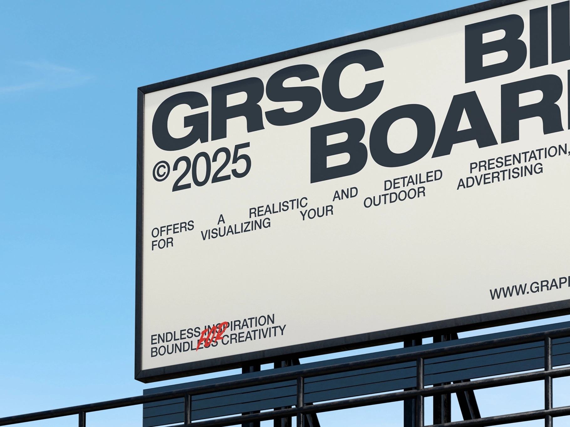 Building Billboard Mockup Low Angle View