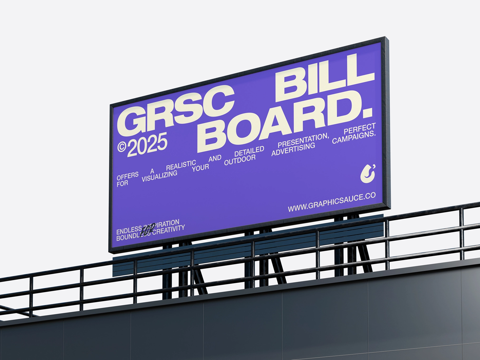 Building Billboard Mockup Low Angle View