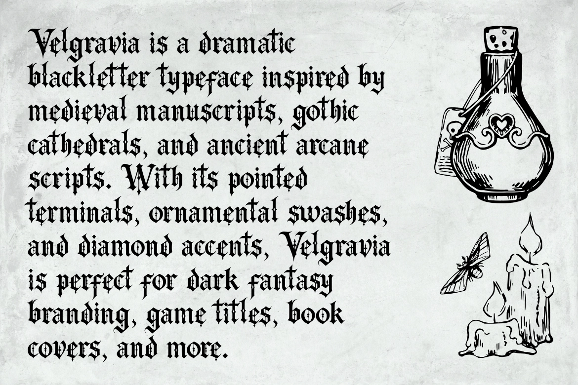 Velgravia – Gothic Blackletter Font