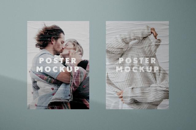 Pasted Paper Poster Mockup
