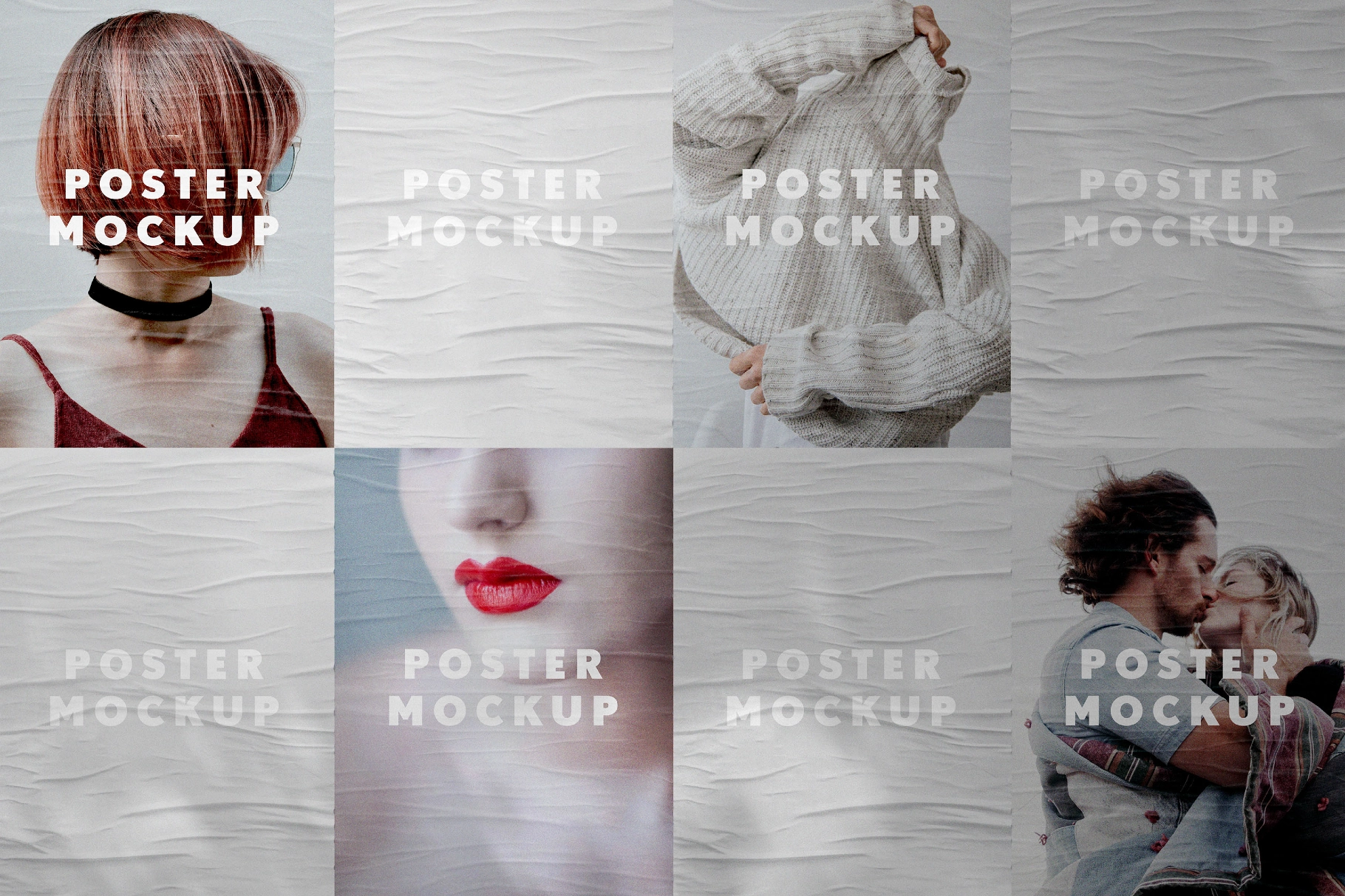 Creased Paper Posters Mockup