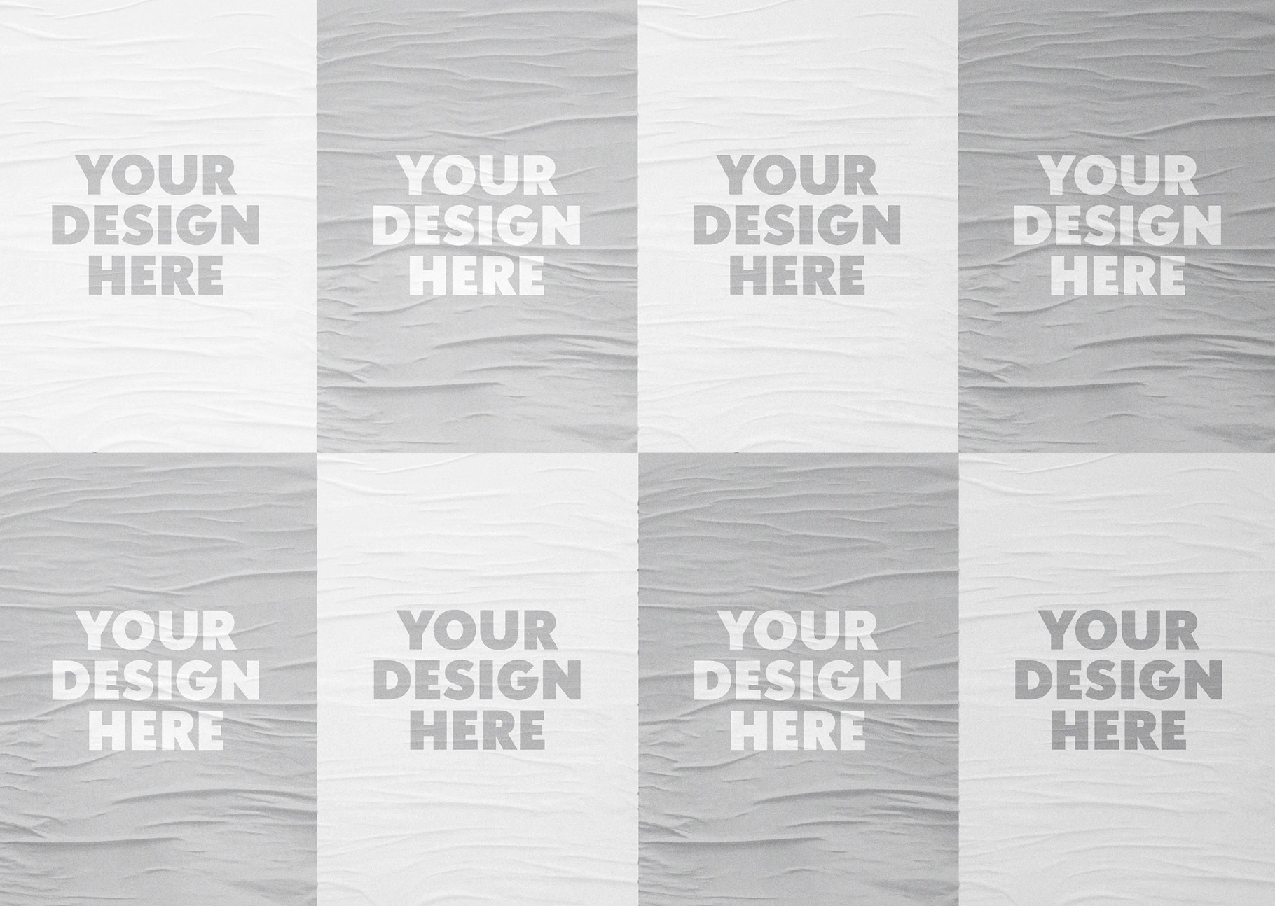 Creased Paper Posters Mockup