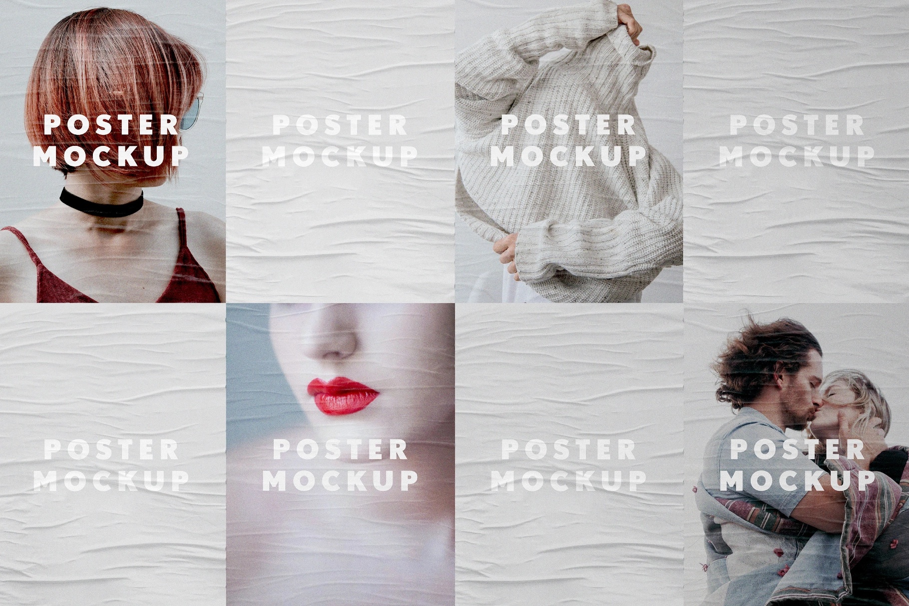 Creased Paper Posters Mockup