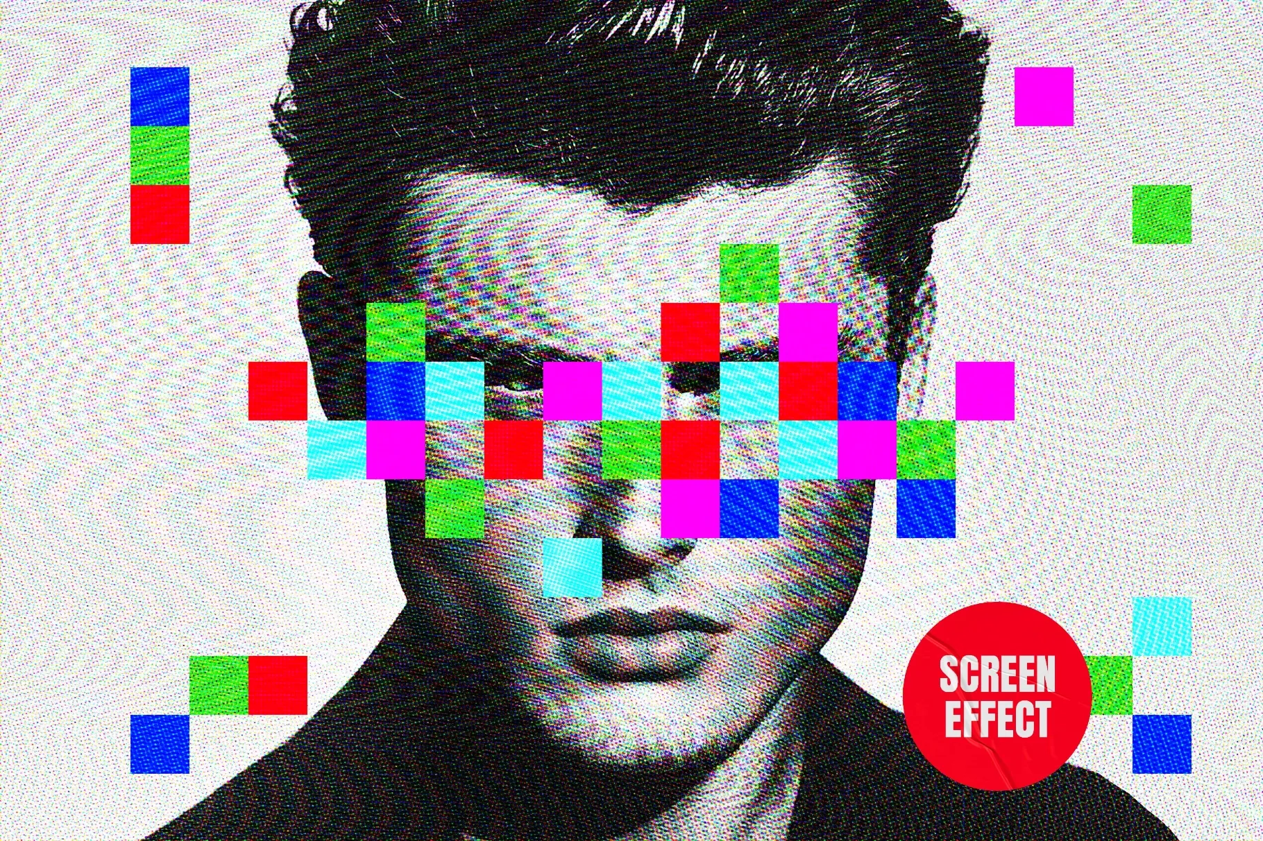 Screen Glitch Photo Effect