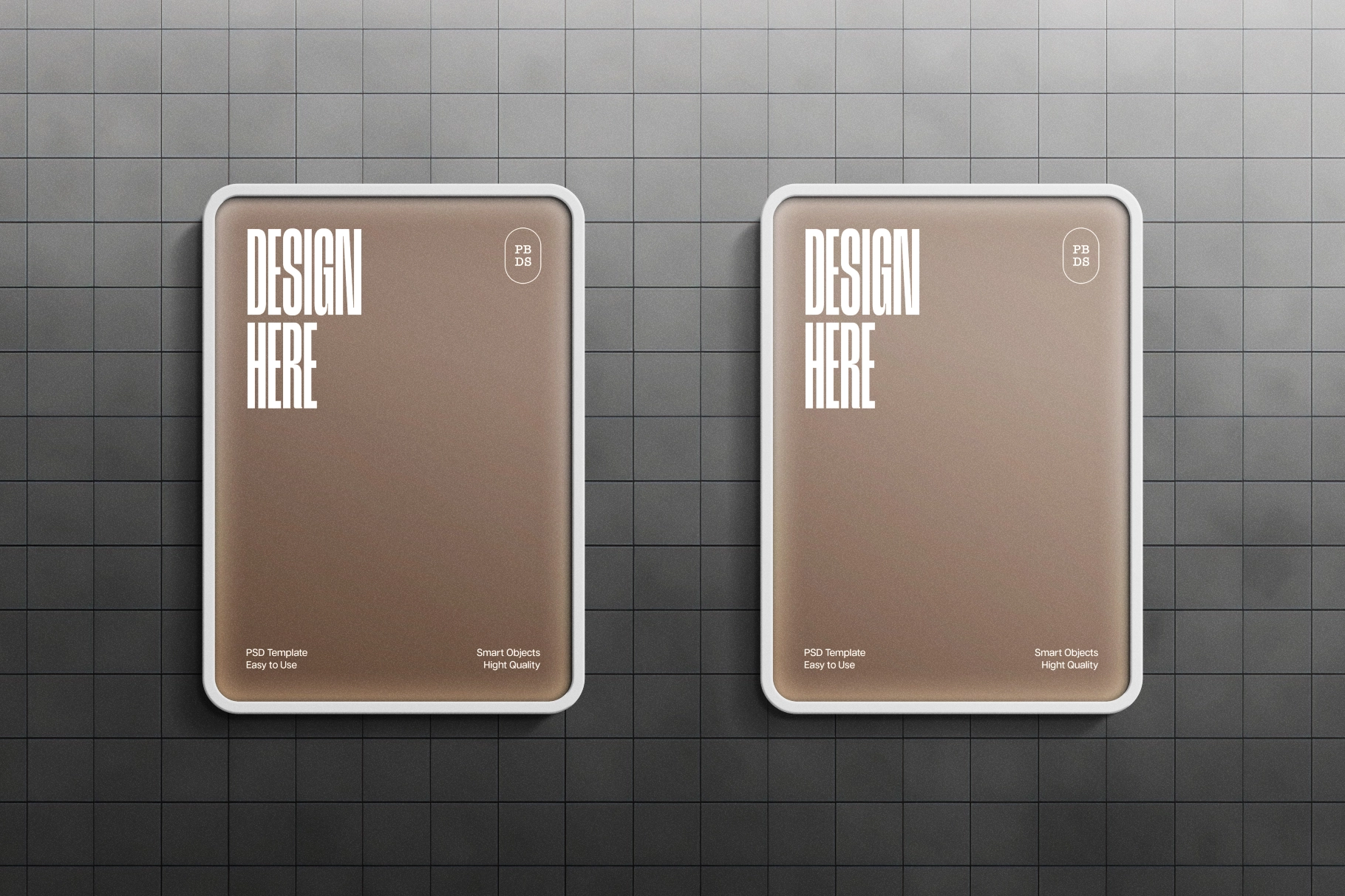 Lightbox Poster Mockup with Passers-By