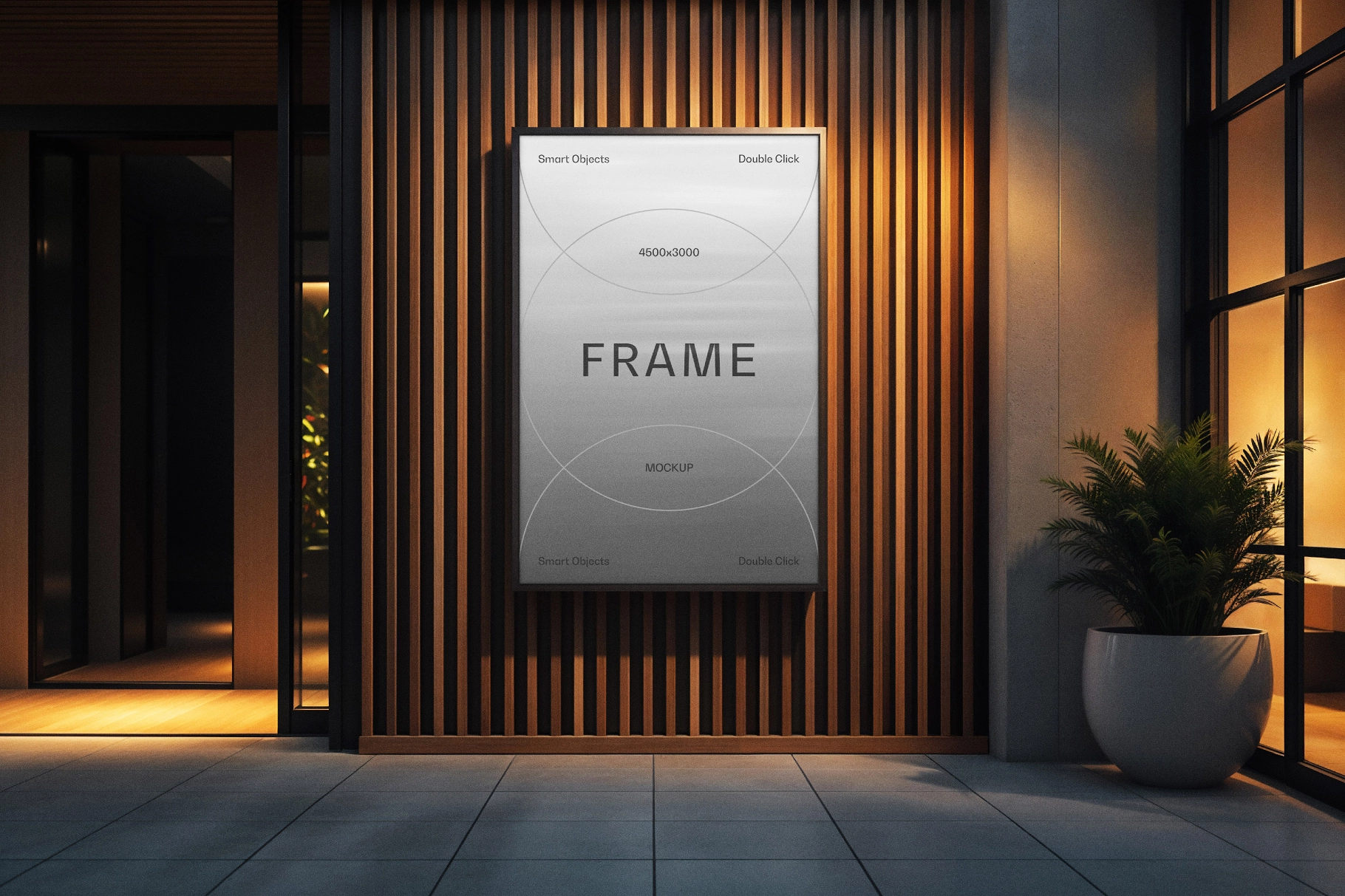 Modern Lobby Framed Poster Mockup