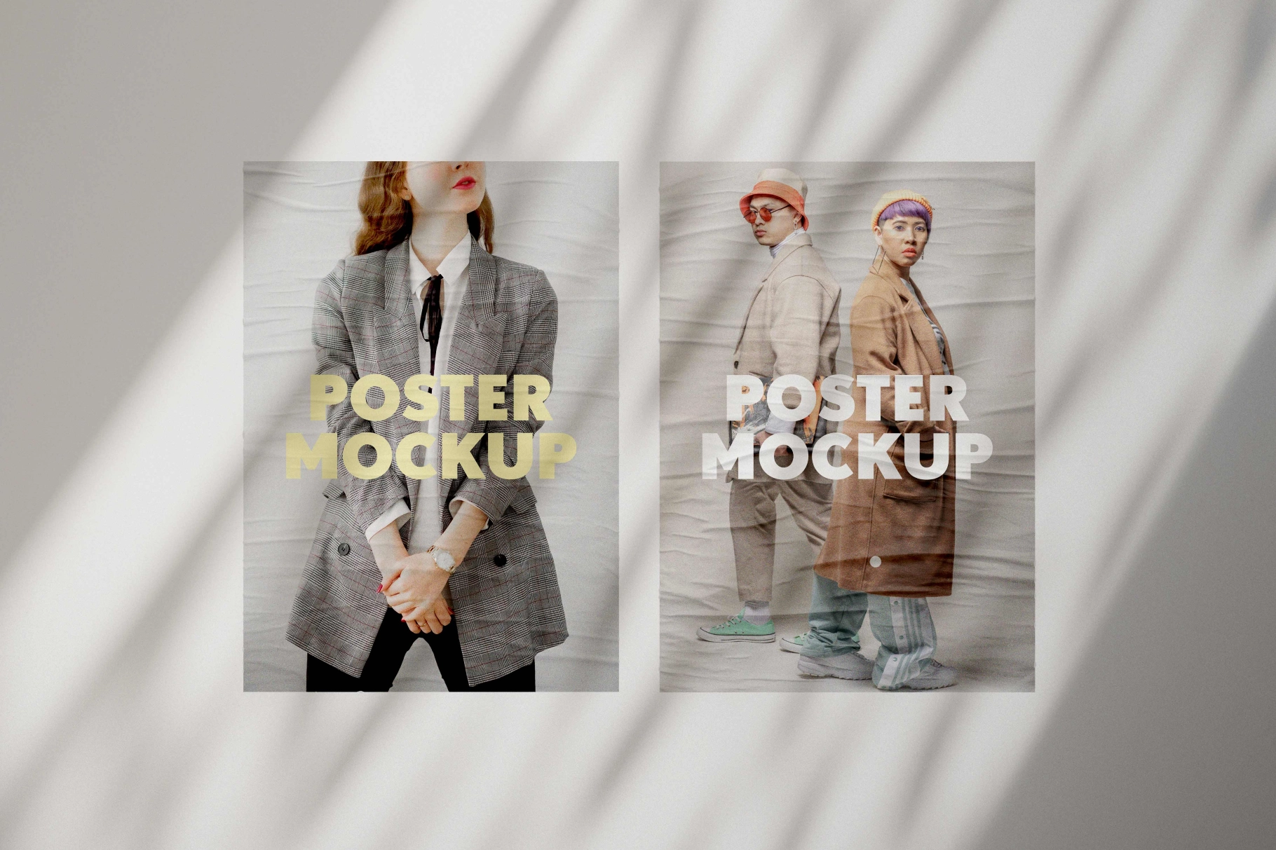 Poster Mockup with Shadow Overlay