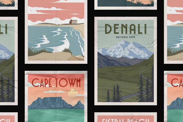 Vertical Posters Display Mockup