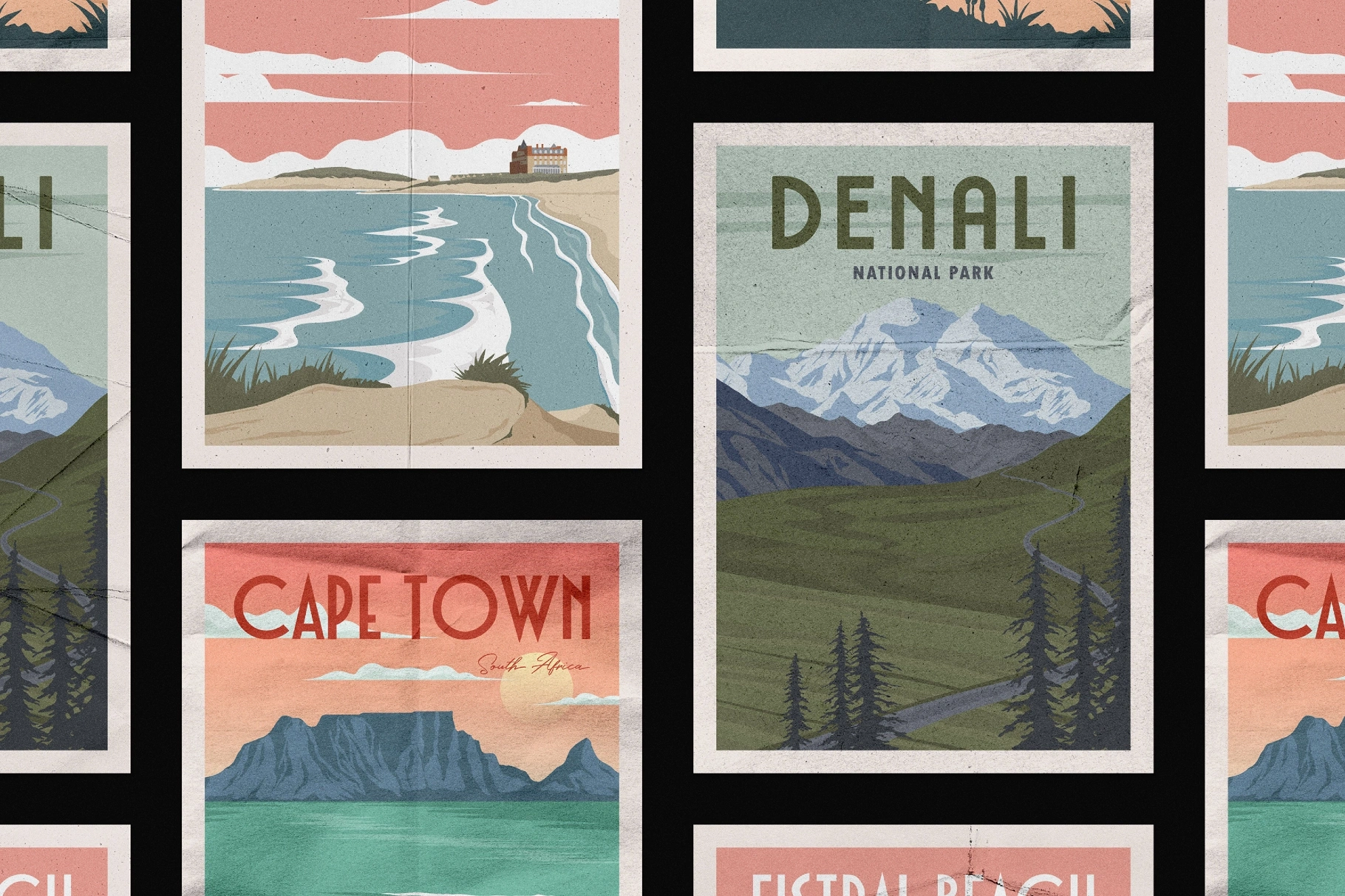 Vertical Posters Display Mockup