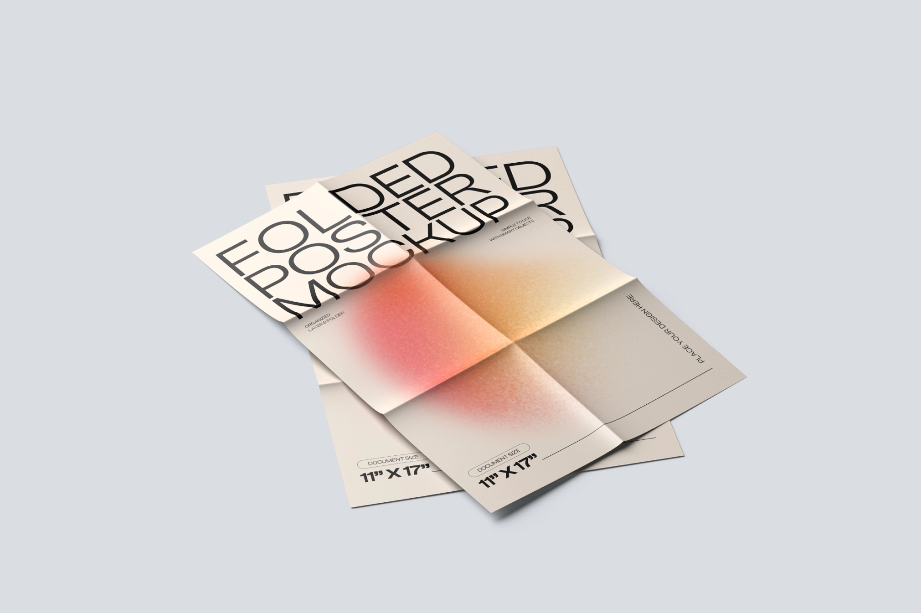 Folded Poster Mockup Stack It