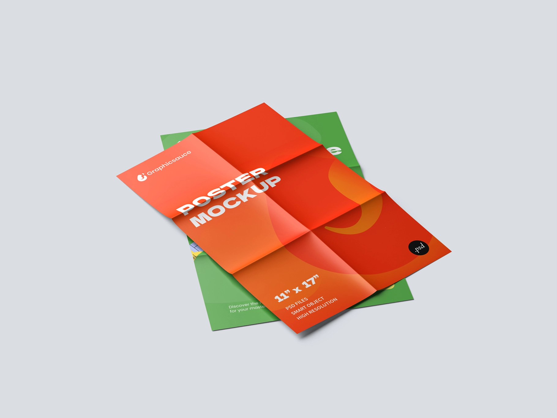 Folded Poster Mockup Stack It