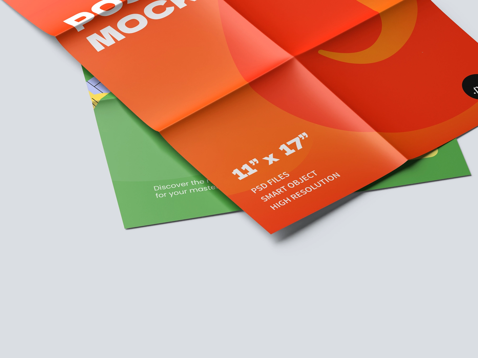 Folded Poster Mockup Stack It