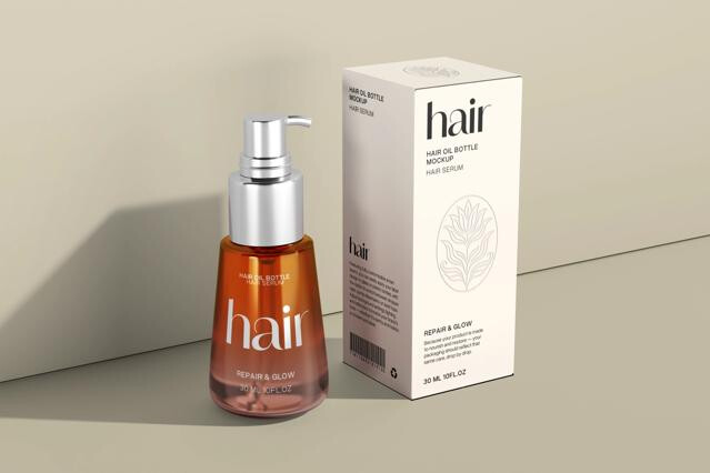 Hair Oil Bottle Mockup