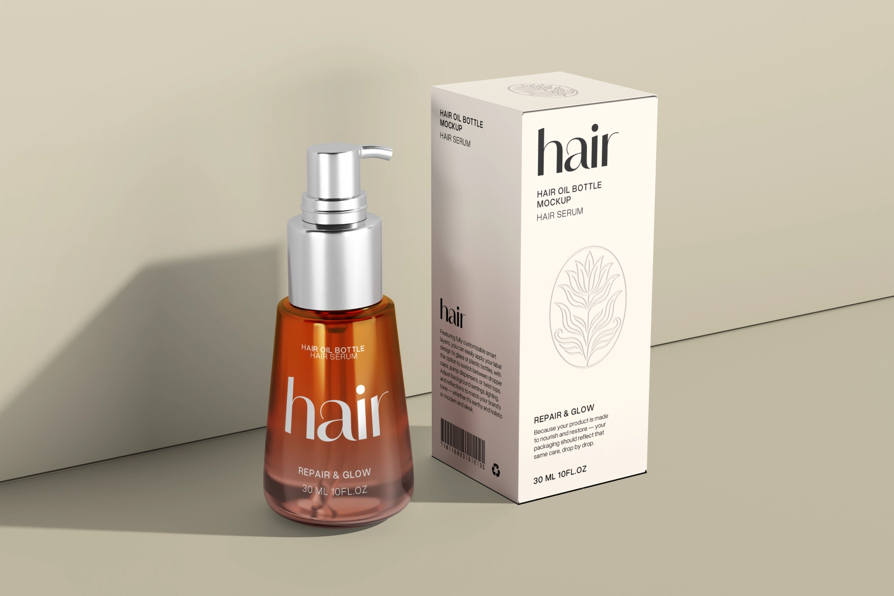 Hair Oil Bottle Mockup