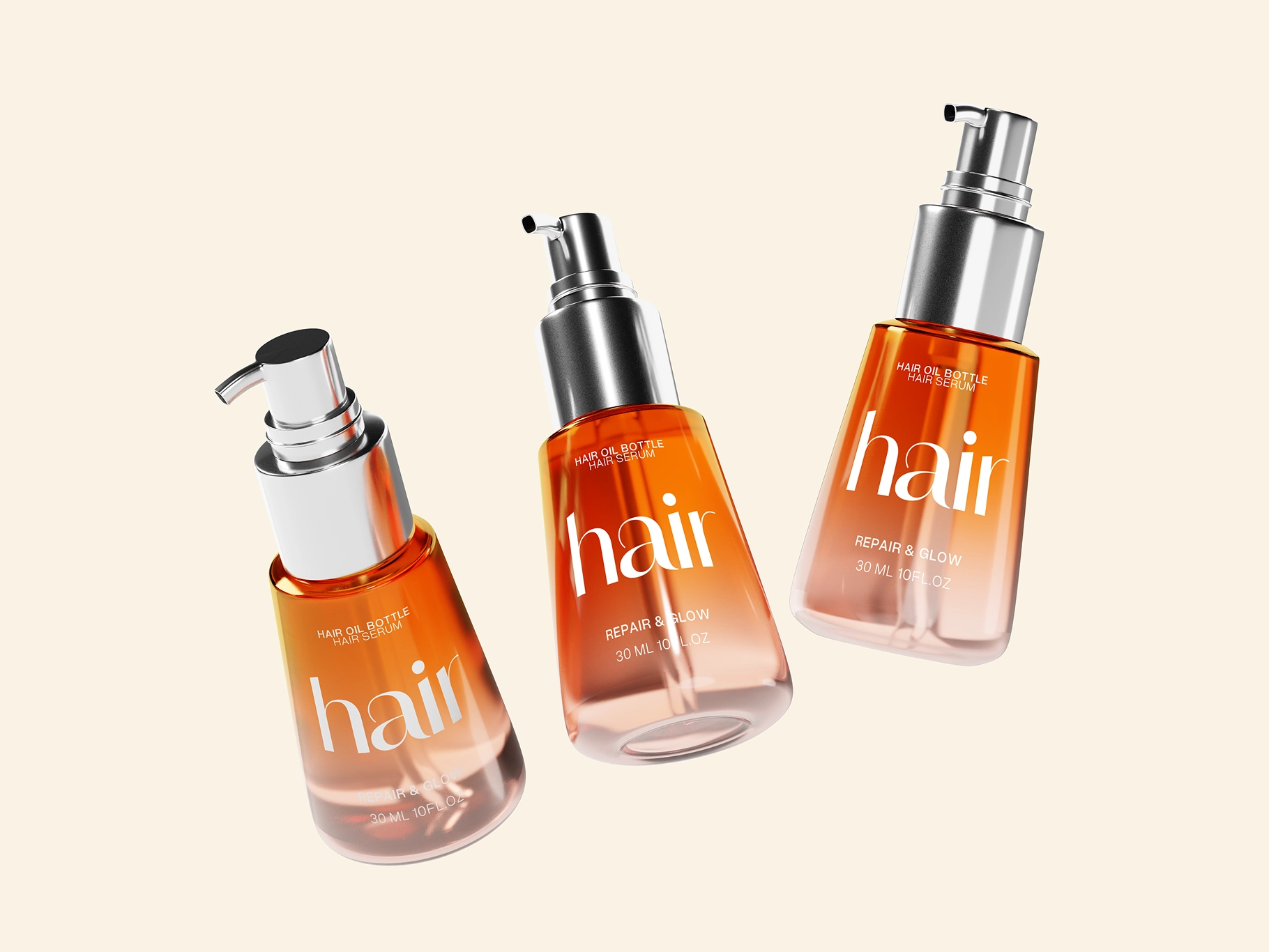 Hair Oil Bottle Mockup