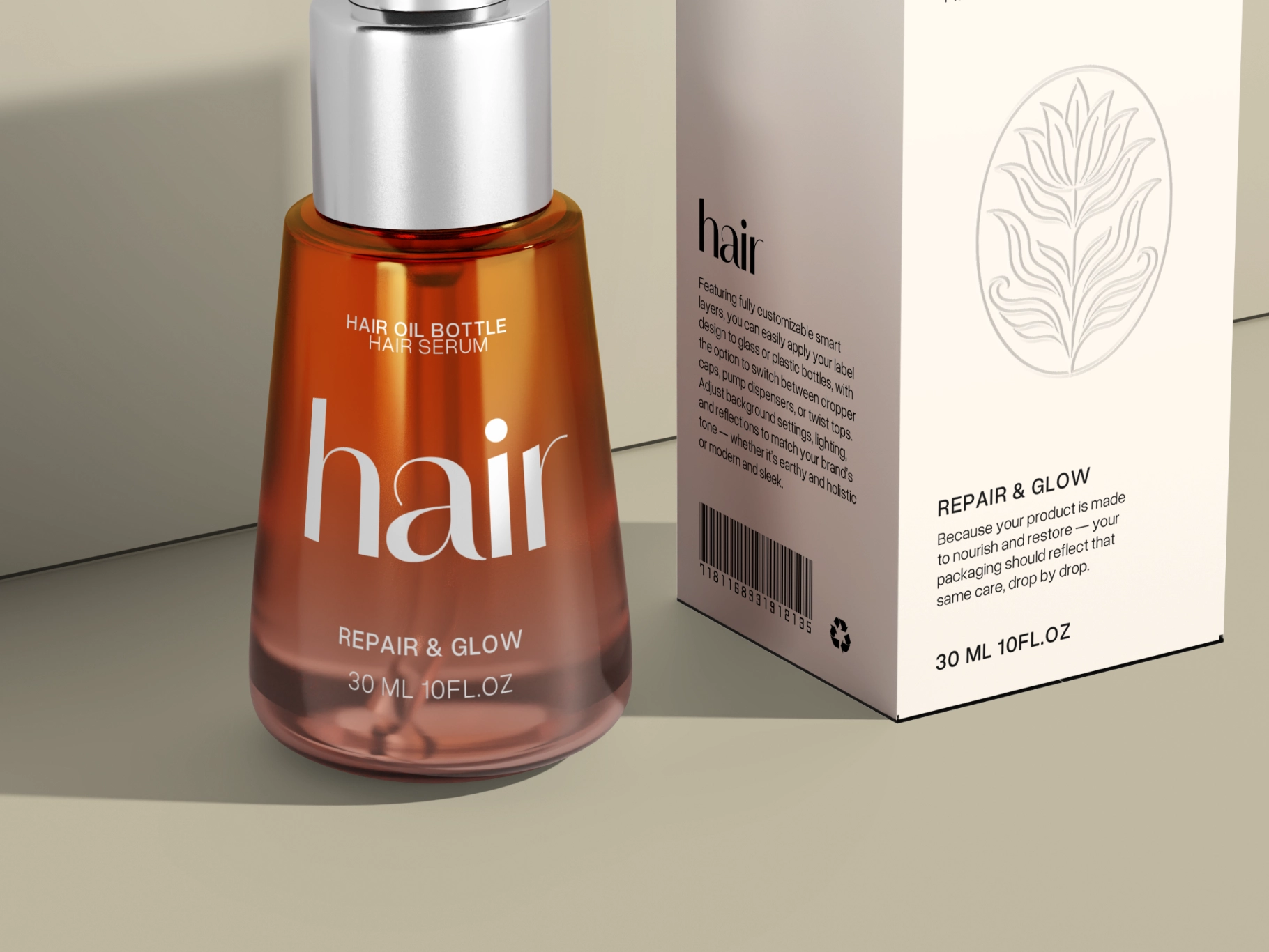 Hair Oil Bottle Mockup