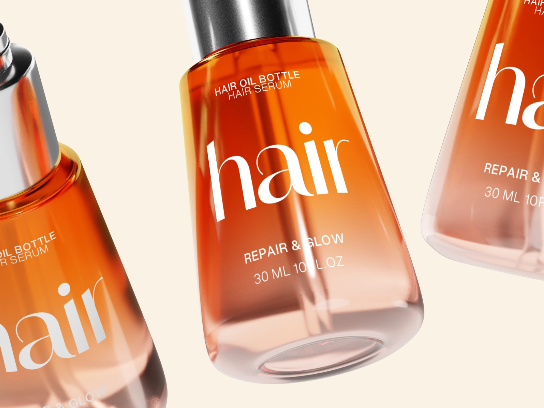 Hair Oil Bottle Mockup