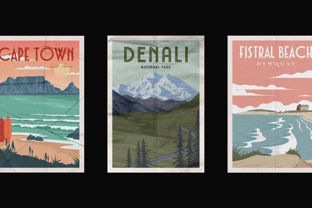 Vintage Creased A4 Posters Mockup