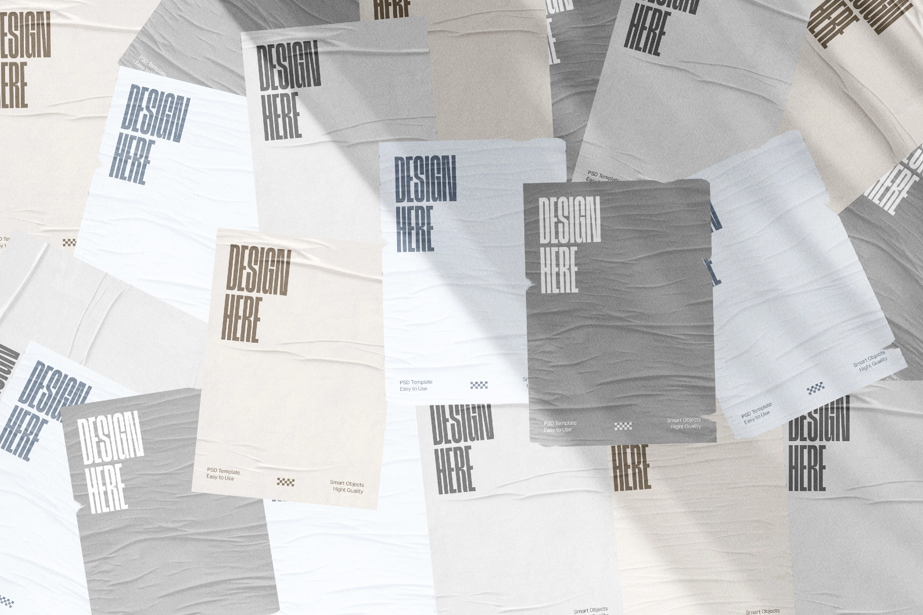 Collaged Poster Mockup with Motion Blur