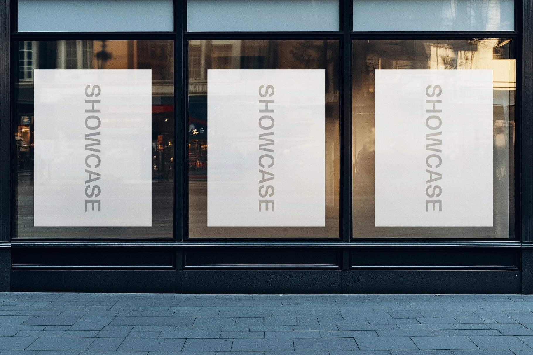 Three-Panel Window Poster Mockup