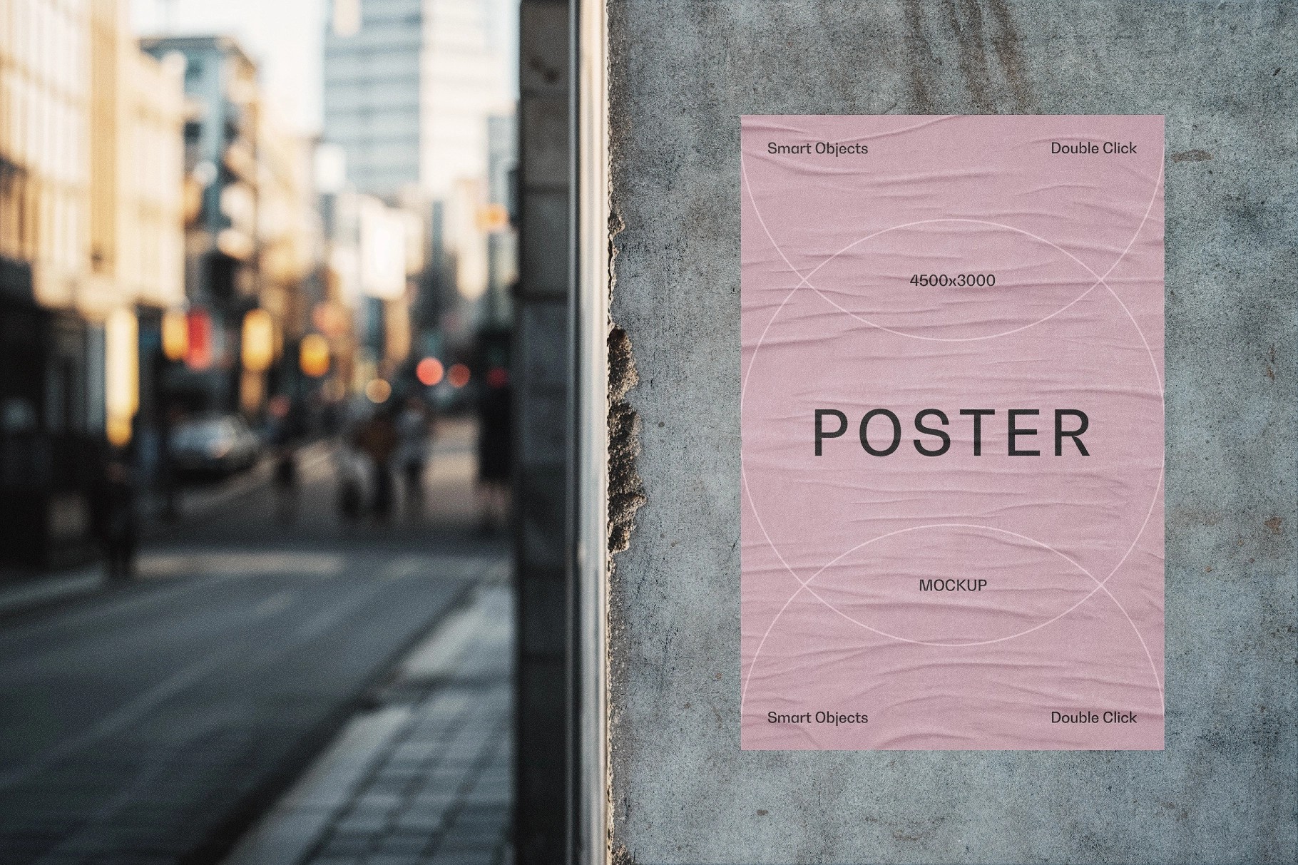 Sidewalk View Poster Mockup