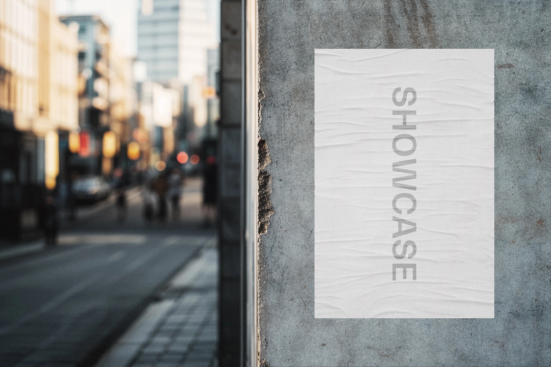 Sidewalk View Poster Mockup