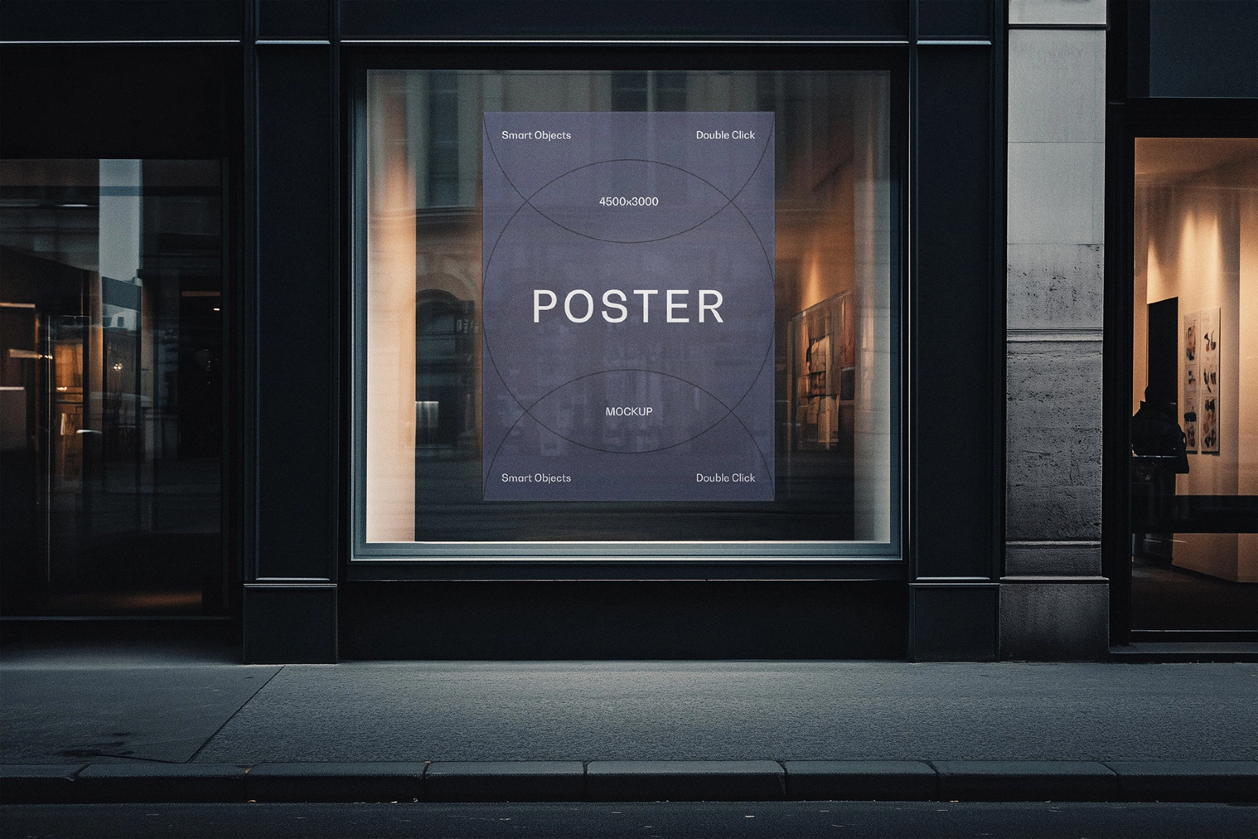 Shopfront Window Poster Mockup