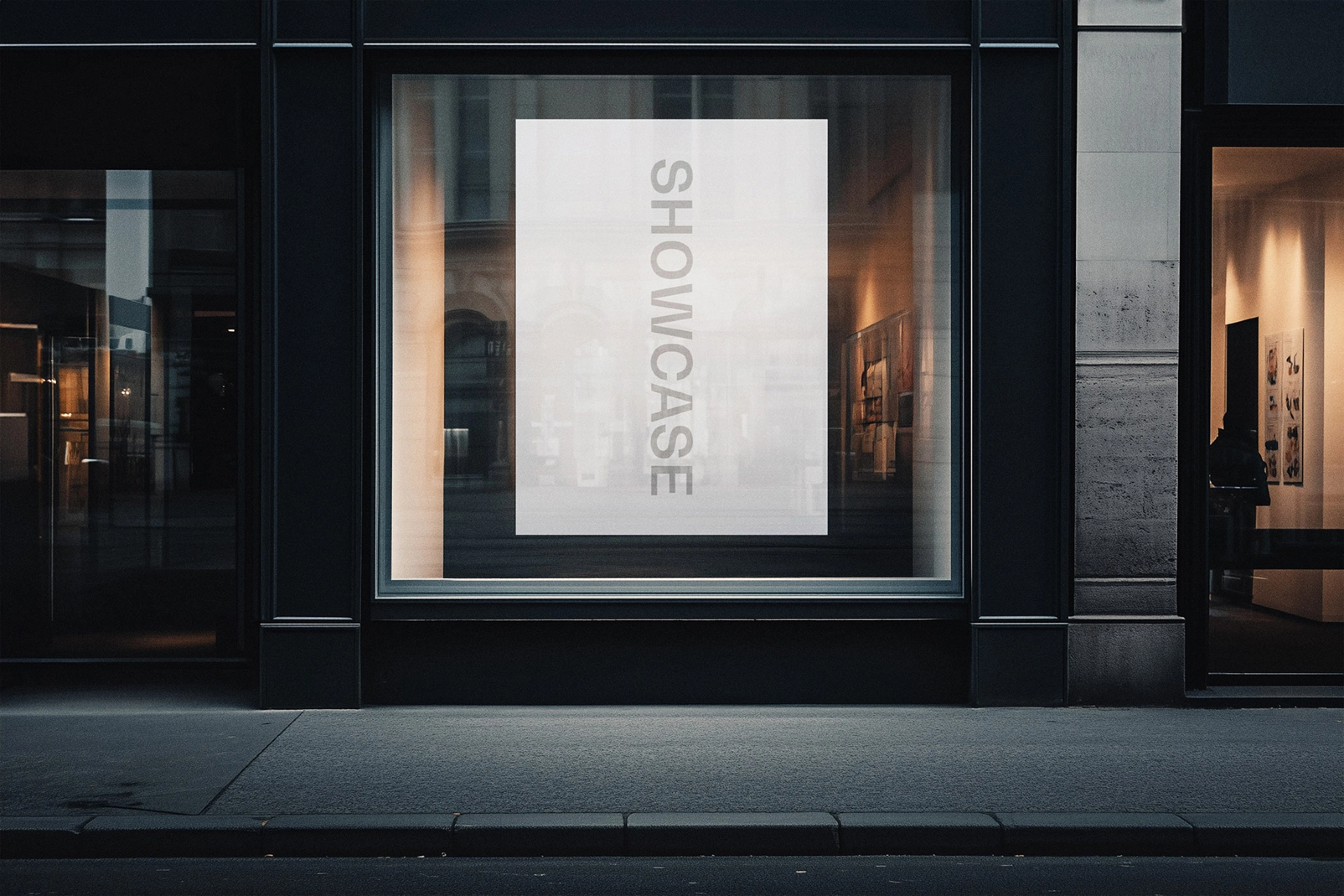 Shopfront Window Poster Mockup
