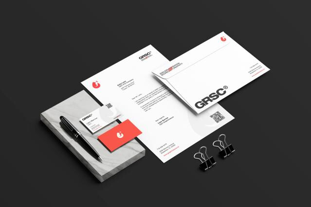 Letterhead Business Card with Marble Mockup