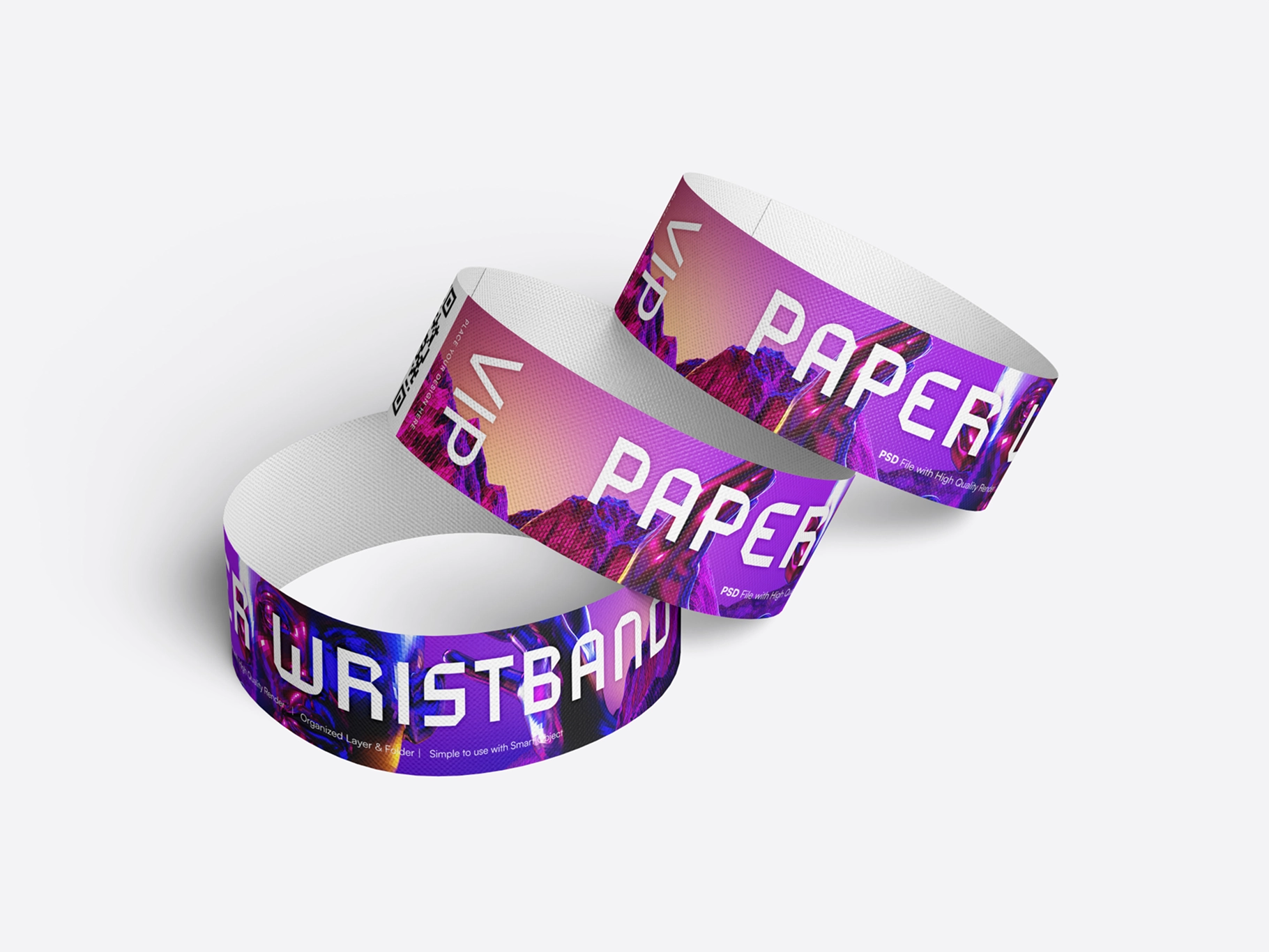 Paper Wristband Mockup Stack It