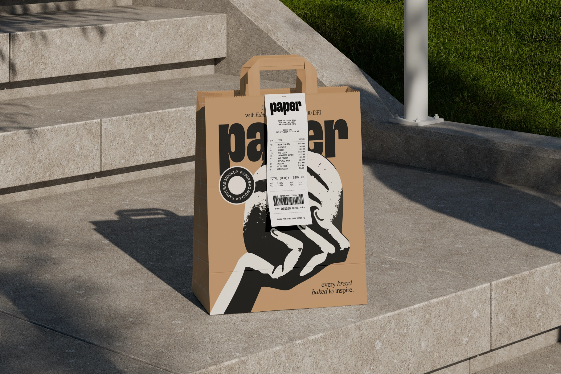 Kraft Paper Shopping Bag Mockup