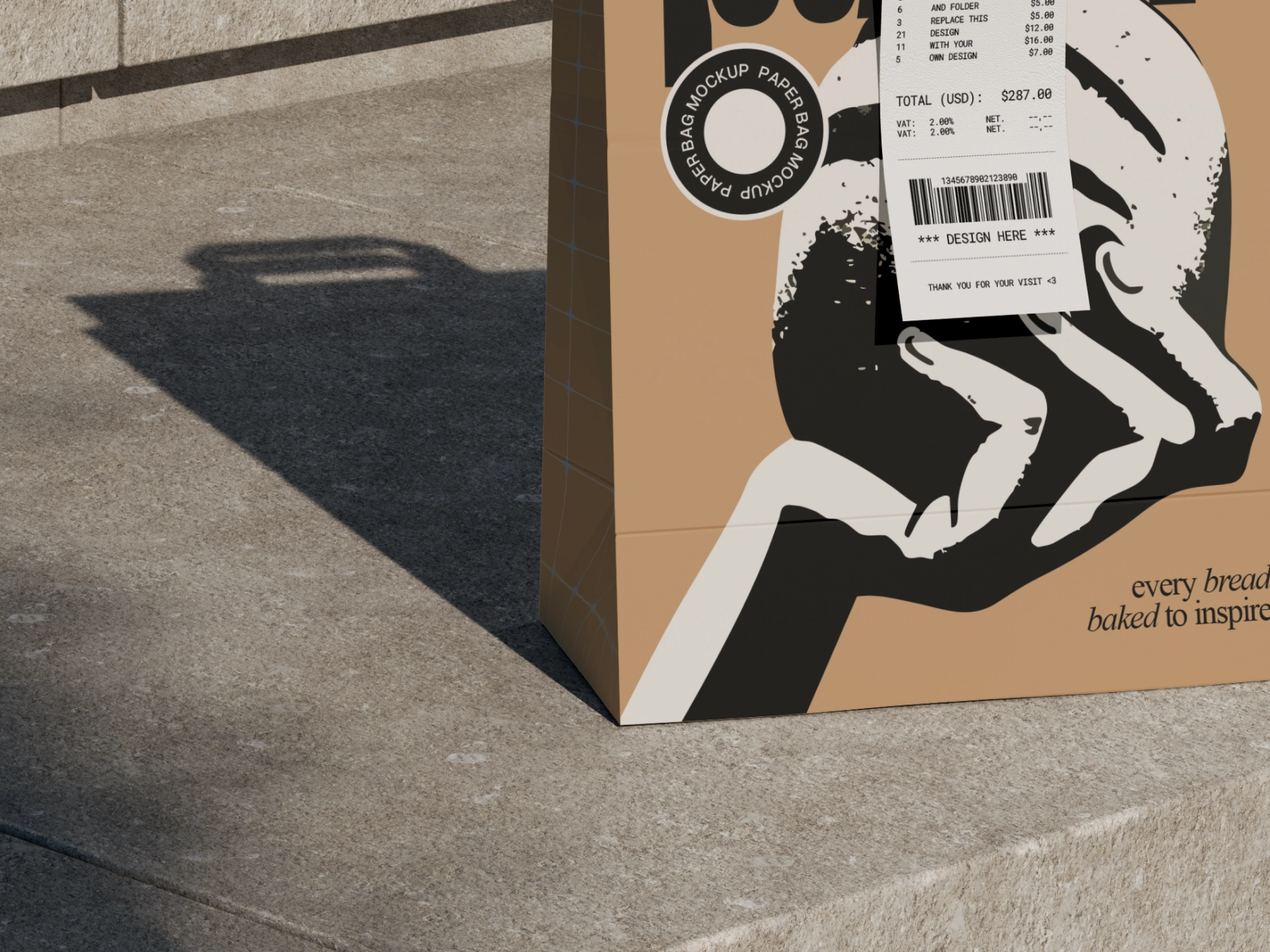 Kraft Paper Shopping Bag Mockup