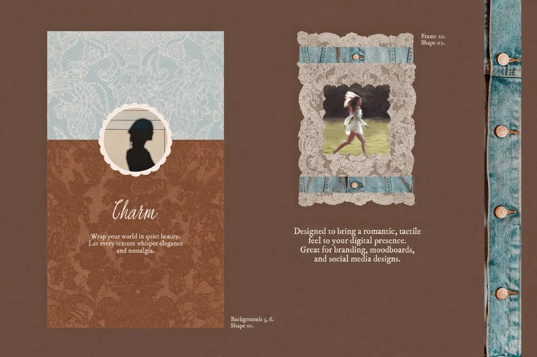 Charm Denim & Lace Textures